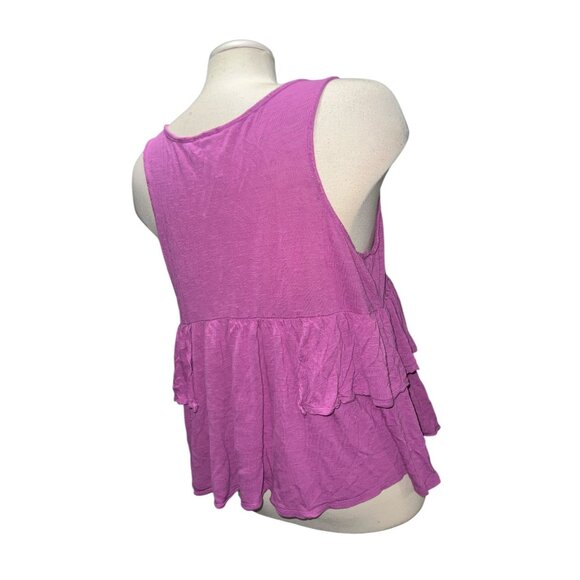 Xhilaration Womens Sleeveless Pink Ruffled Scoop Neck Tank Top Sz Large Purple - Picture 9 of 11
